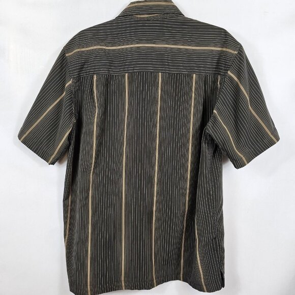 RR Casuals Men M Dark Gray Yellow Stripe Natural Tone Casual Button Down Shirts - Picture 5 of 16